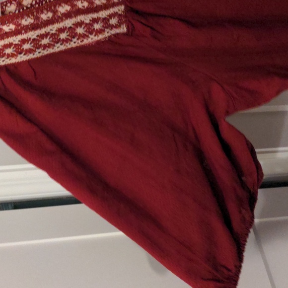 Lane Bryant Red Embroidered Square Neck Cotton Blouse - Size 14 - Picture 3 of 7